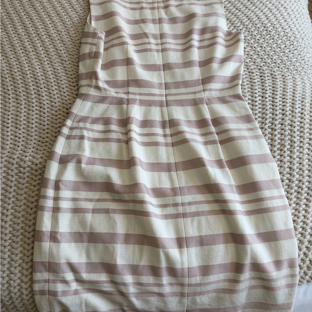J. Crew Cream and Blush Striped Mini Dress